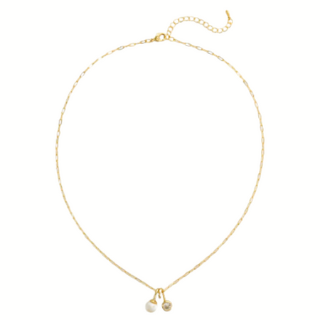 Dainty Genuine Pearl and CZ Twist Necklace