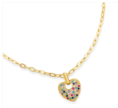 Cubic zirconia heart necklace