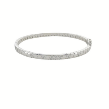 Pattern Bangle with CZ Accent