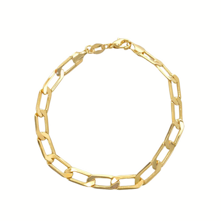 Flat link chain bracelet