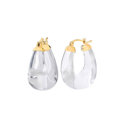 Modern Raindrop Lucite Hoop Earrings