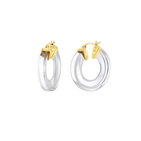 Streamline clear lucite hoop earrings