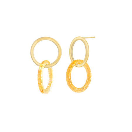 Citrine Lucite Double Hoop Earrings