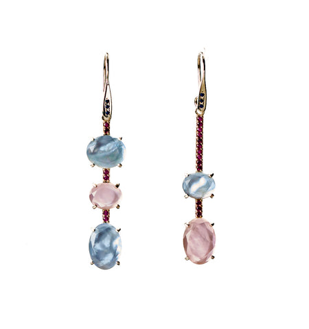 Mismatched by Design - watercolor - artic blue and ballet slipper pink