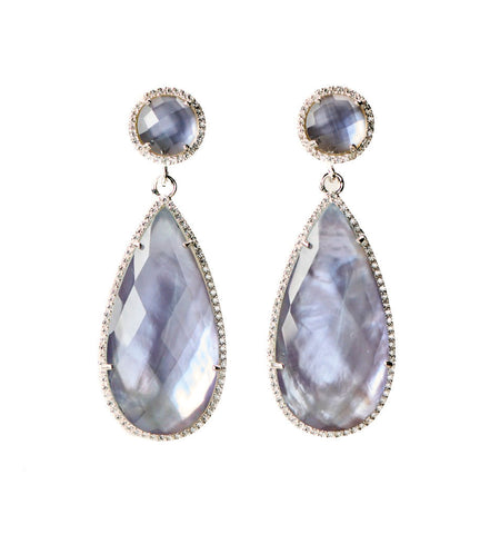 Glimmer and Glow Drop Earrings - Lavender Smoke