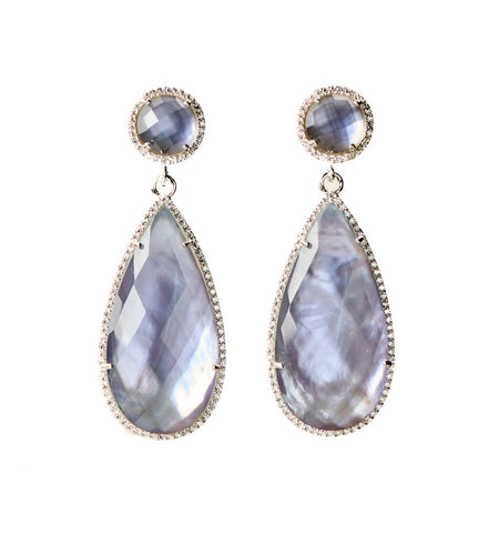 Drop Earrings - watercolor - lavender smoke