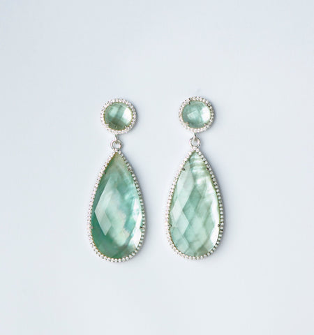 Drop Earrings - watercolor - gentle aqua