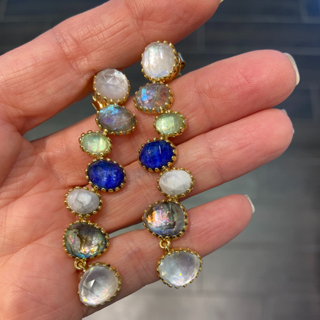 Color wave multi stone earrings