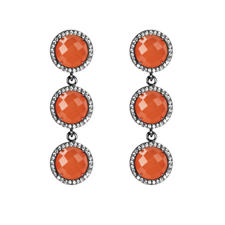 Triple Stud Drop Earrings