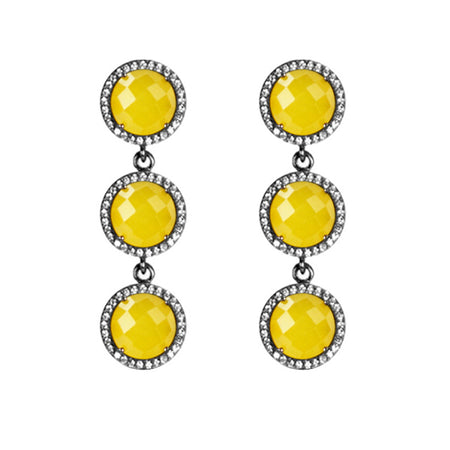 Triple Stud Drop Earrings