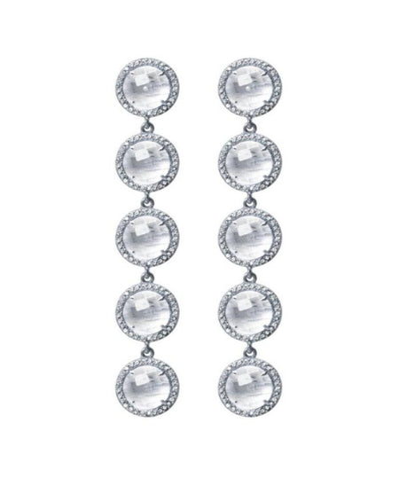 Crystal Clear 5-Stud Drop Earrings