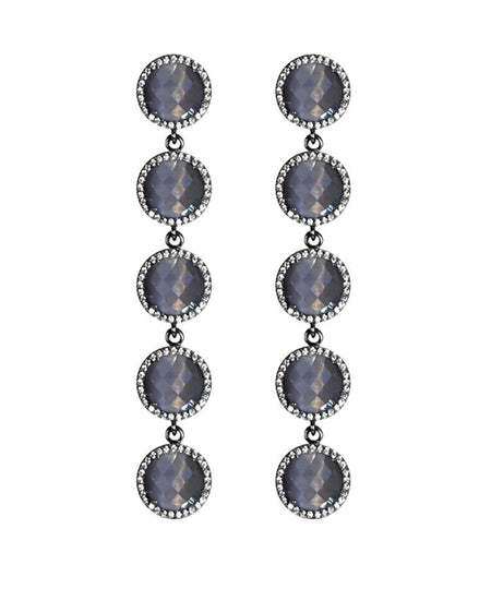 Indigo Grey 5-Stud Drop Earrings