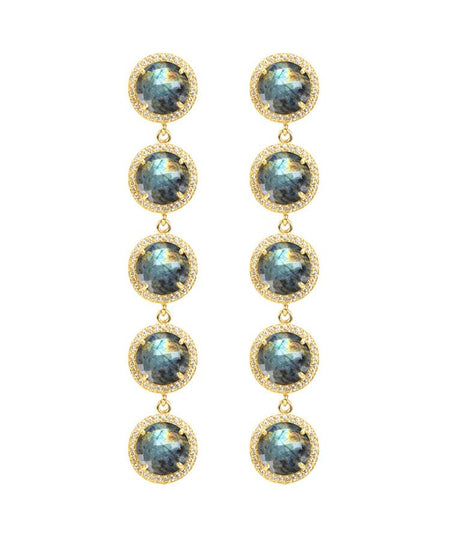 Labradorite 5-Stud Drop Earrings