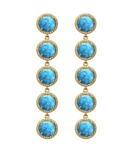 5-Stud Drop Earrings