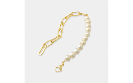 Half Pearl Half Paperclip Bracelet