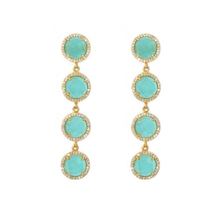4-Stone Drop Earrings
