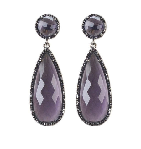 Purple Drop Earrings