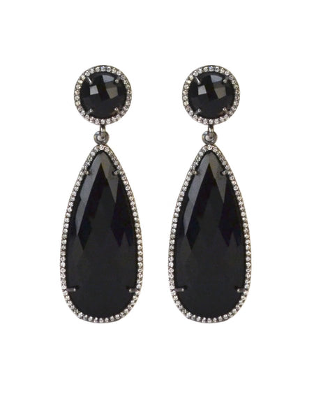 Black onyx drop earring