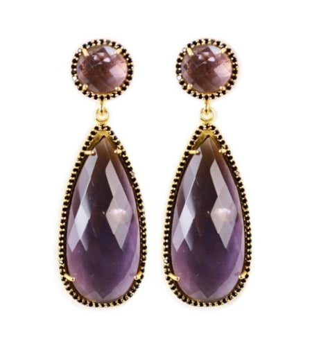 Amethyst drop earring