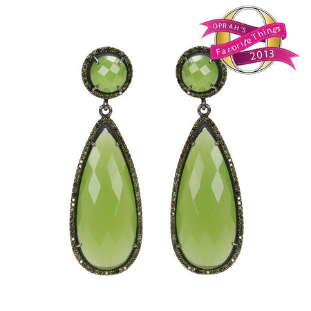 Lime green drop earrings