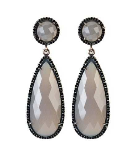 Grey Onyx drop earrings