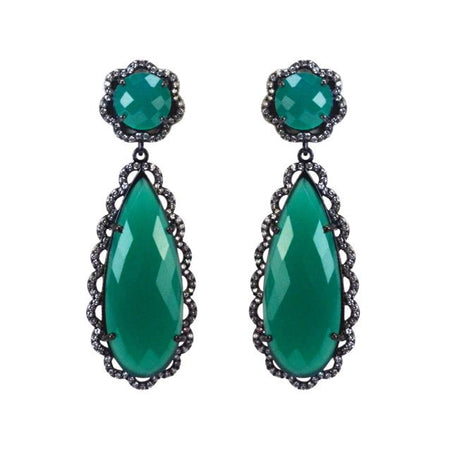 Scallop Earrings, Mint or Emerald
