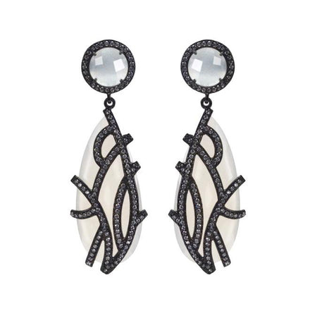 Moonstone overlay earrings
