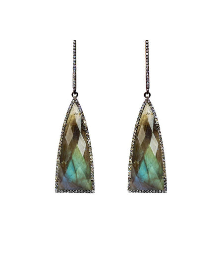 Labradorite Triangle Drop Earrings