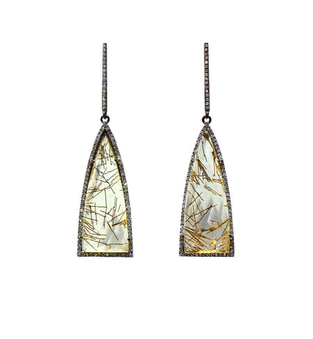 Rutilated Quartz Drop Earrings