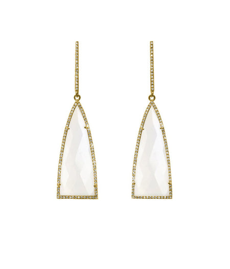 Moonstone Triangle Drop Earrings