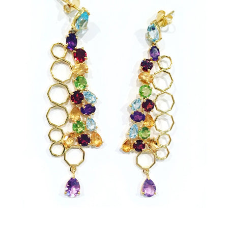 SemiPrecious Multi Stone Drop Earrings