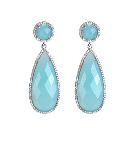 Opal Blue stone earrings