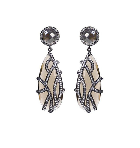 Smoky Quartz Overlay Earrings