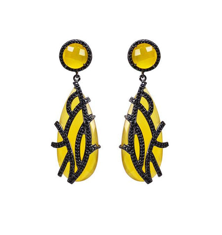 Overlay Earrings, Lime or Yellow