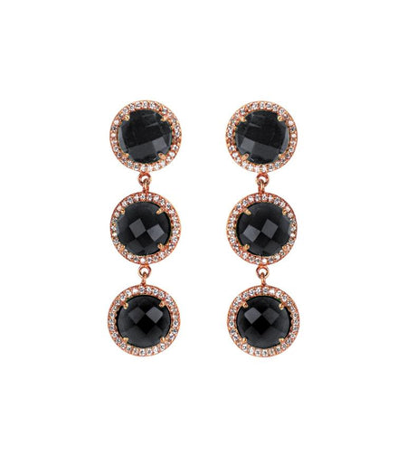 Triple Stud Drop Earrings