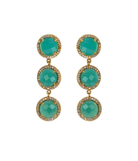 Triple Stud Drop Earrings
