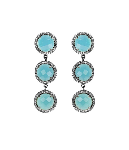 Triple Stud Drop Earrings