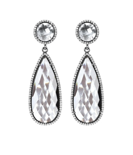 Clear Crystal Drop Earrings