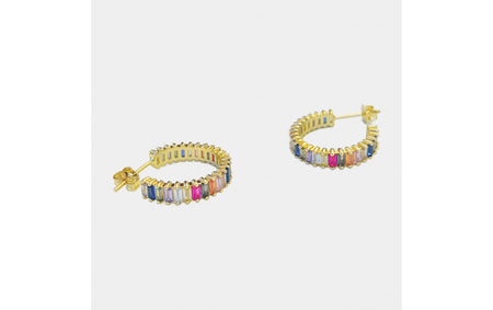 Rainbow CZ Hoops