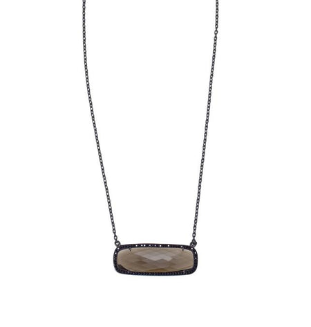 Smoky Quartz Rectangle Necklace