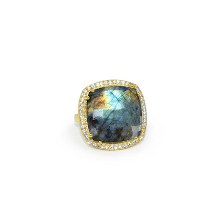 Labradorite Square Ring