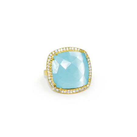 Opal Blue Square Ring