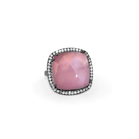 Pink Quartz Square Ring