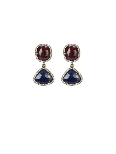 Sliced Sapphire mini earrings