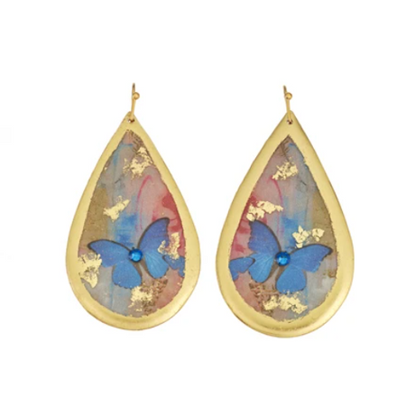 Butterfly Sunset Teardrop Earrings by Evocatuer