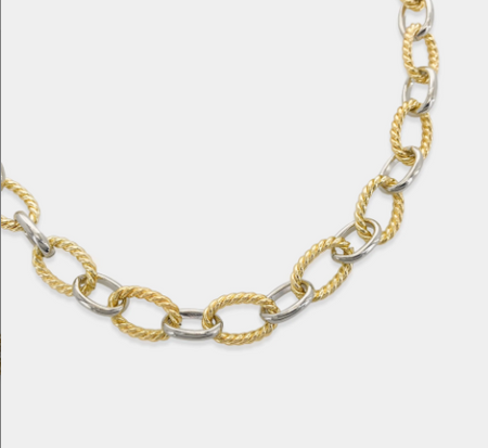 Mixed Metal Rope Chain Necklace