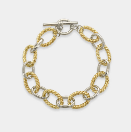 Mixed Metal Rope Chain Bracelet