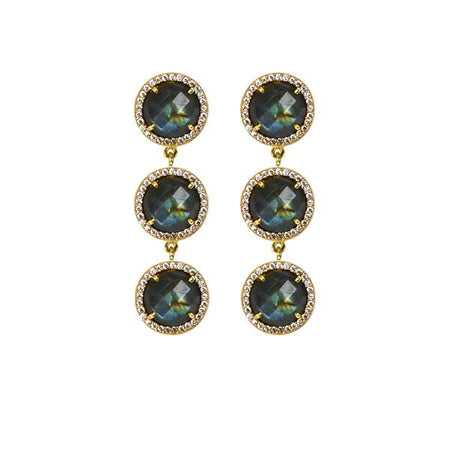 Triple Stud Drop Earrings