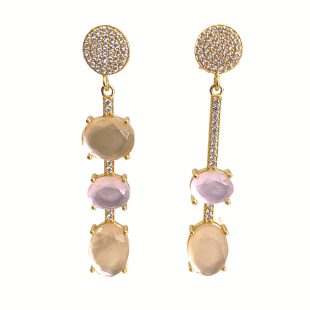 Mismatched by Design -Wit and Whimsy- amethyst/neutral blush quartz