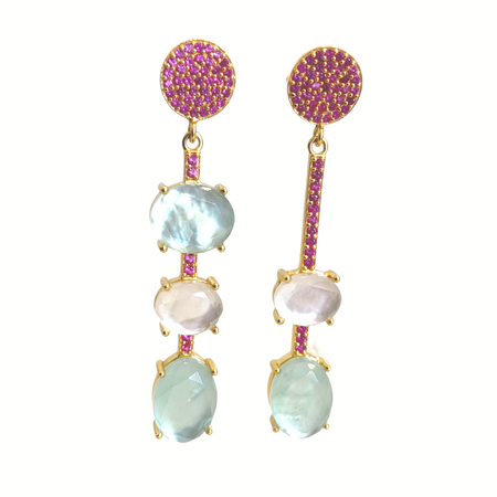 Mismatched by Design -Wit and Whimsy- pale sage/blues quartz